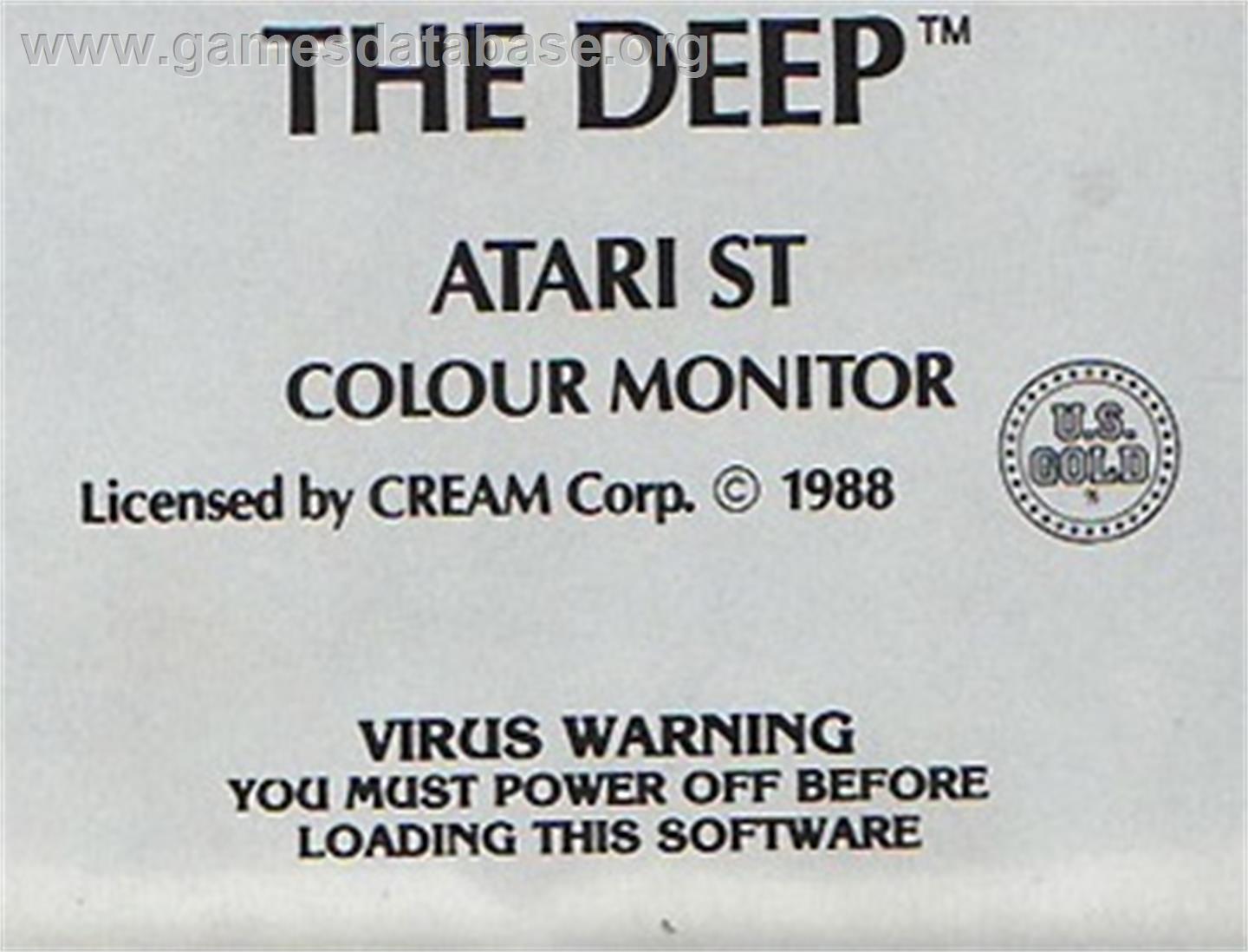 Deep, The - Atari ST - Artwork - Cartridge Top