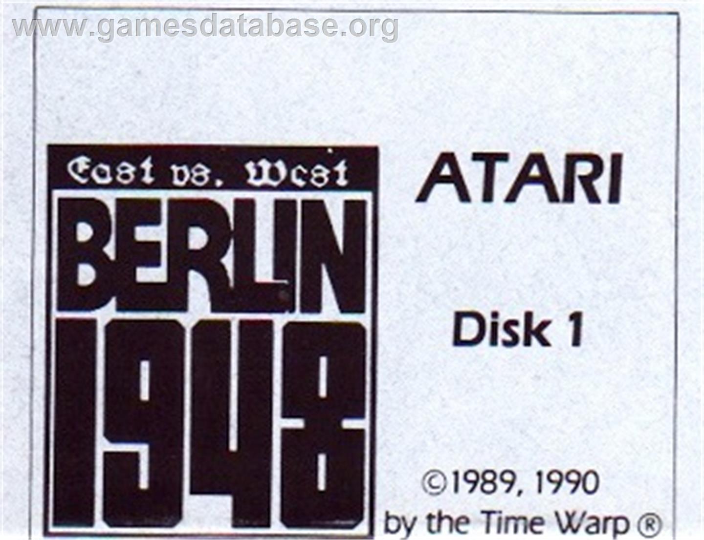 East Vs. West - Berlin 1948 - Atari ST - Artwork - Cartridge Top
