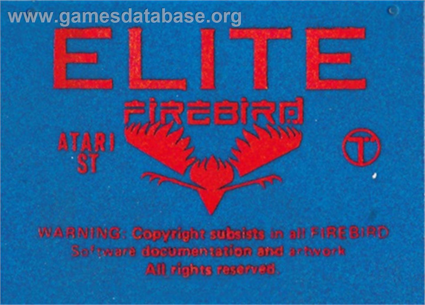 Elite - Atari ST - Artwork - Cartridge Top