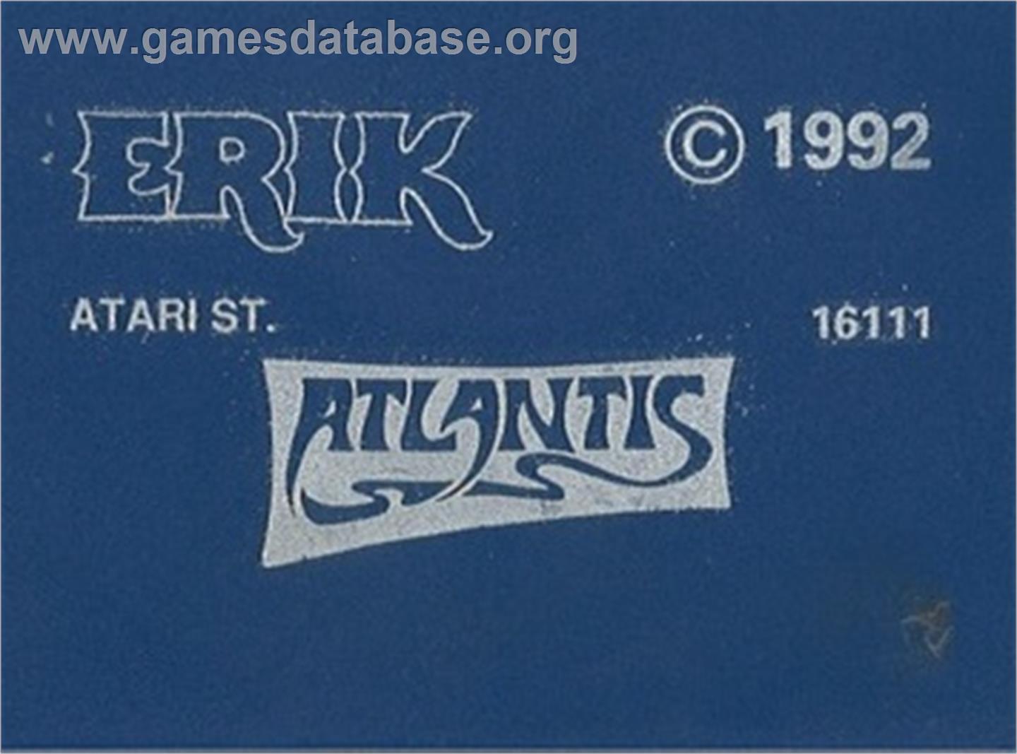 Erik - Atari ST - Artwork - Cartridge Top