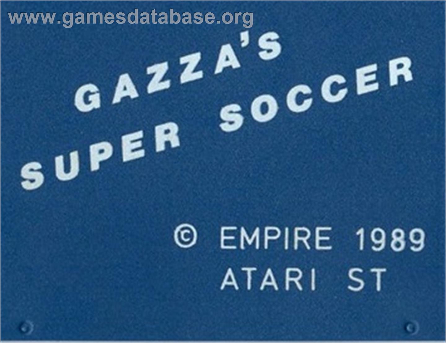 Gazza's Super Soccer - Atari ST - Artwork - Cartridge Top