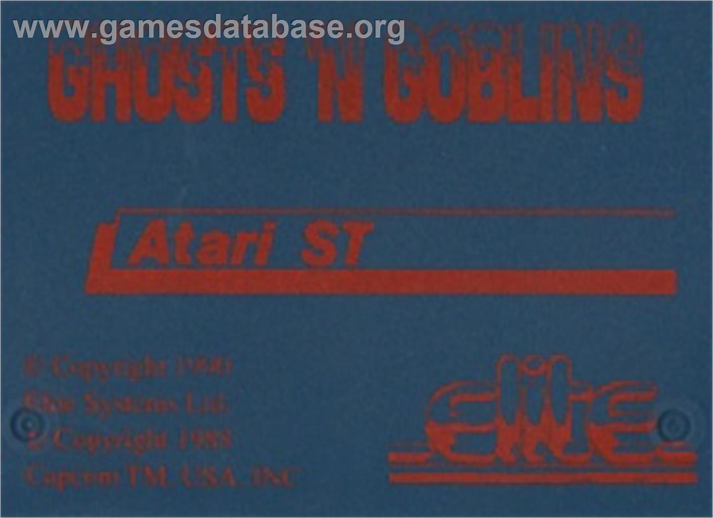 Ghosts'n Goblins - Atari ST - Artwork - Cartridge Top