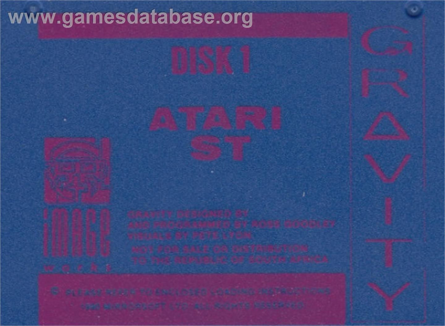 Gravity - Atari ST - Artwork - Cartridge Top