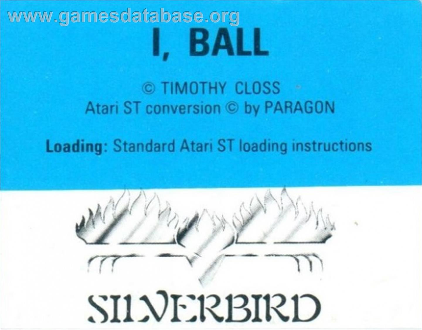 I, Ball - Atari ST - Artwork - Cartridge Top
