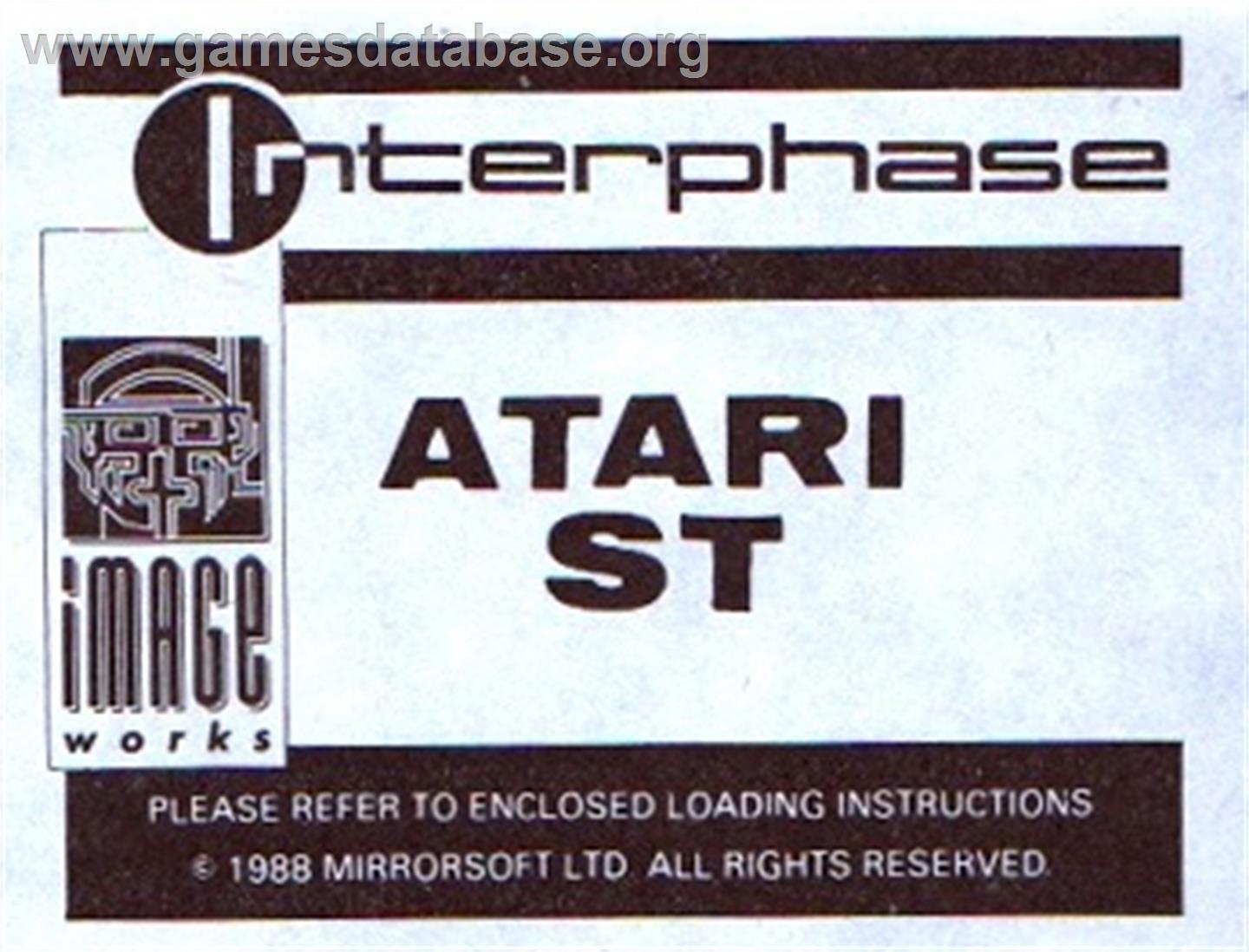 Interphase - Atari ST - Artwork - Cartridge Top