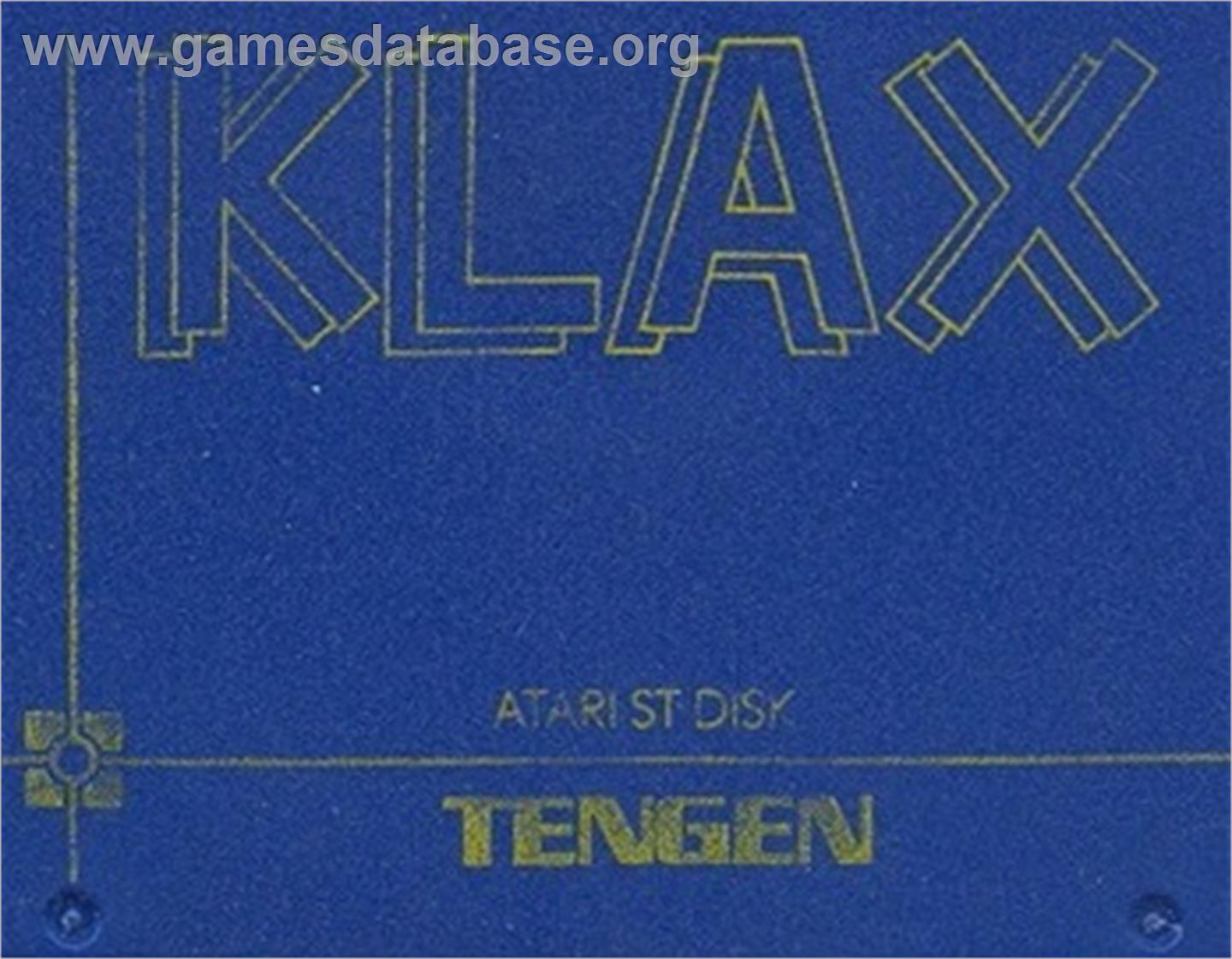 Klax - Atari ST - Artwork - Cartridge Top