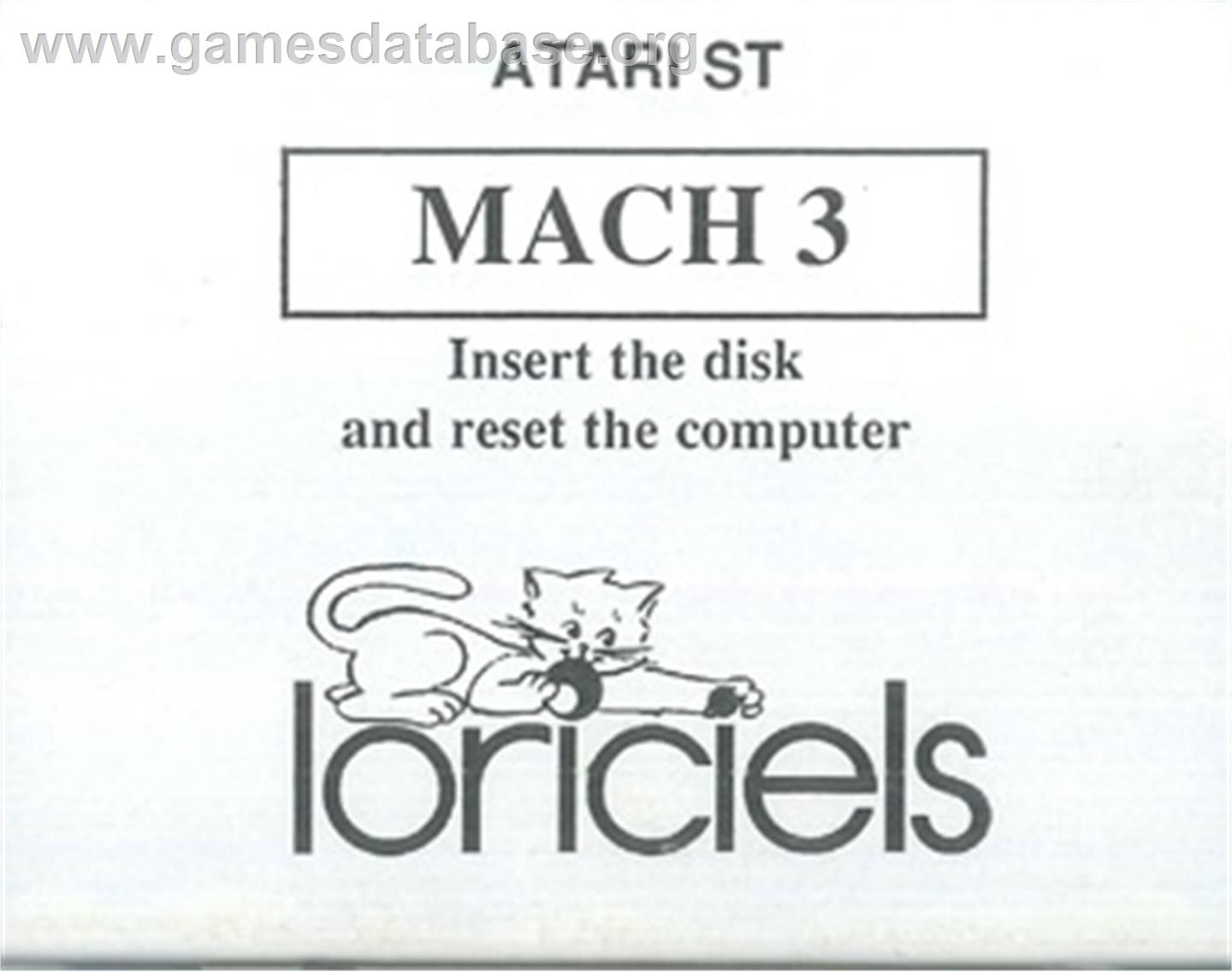 Mach 3 - Atari ST - Artwork - Cartridge Top