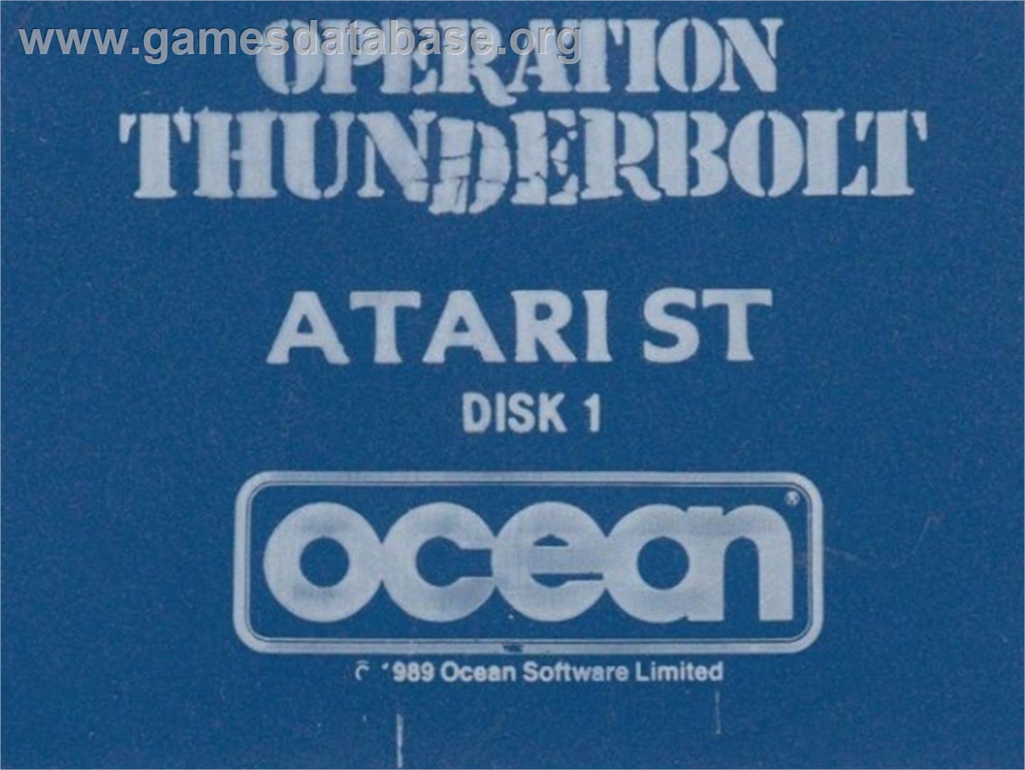 Operation Thunderbolt - Atari ST - Artwork - Cartridge Top