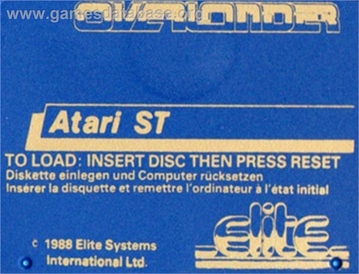 Overlander - Atari ST - Artwork - Cartridge Top