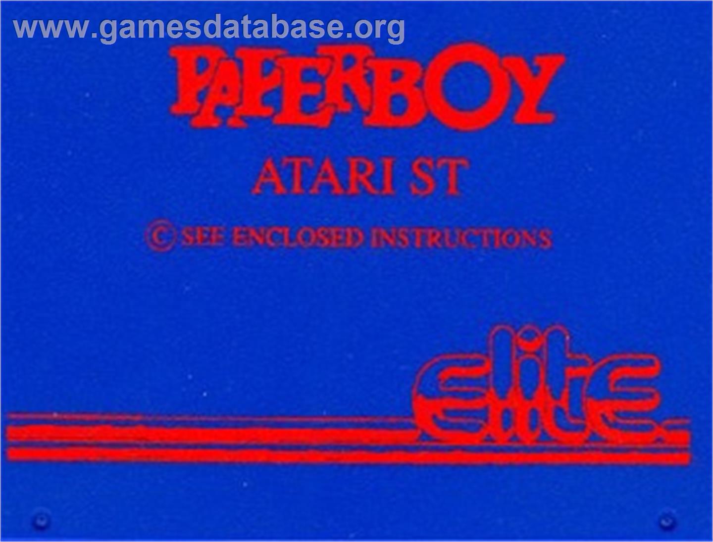 Paperboy - Atari ST - Artwork - Cartridge Top