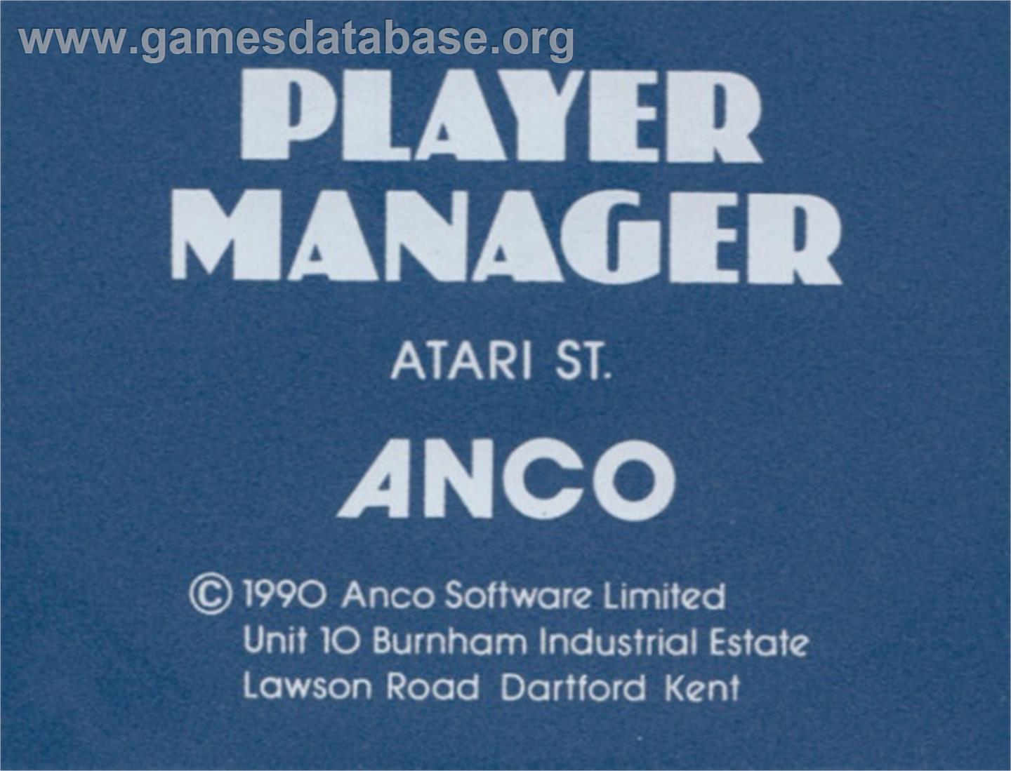 Player Manager - Atari ST - Artwork - Cartridge Top