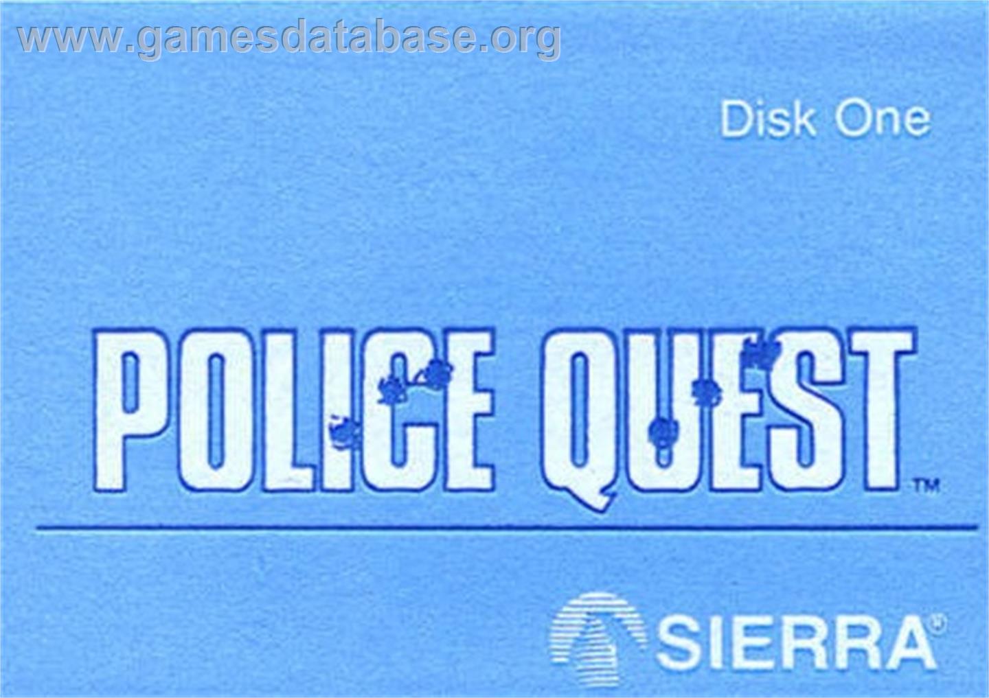 Police Quest: In Pursuit of the Death Angel - Atari ST - Artwork - Cartridge Top