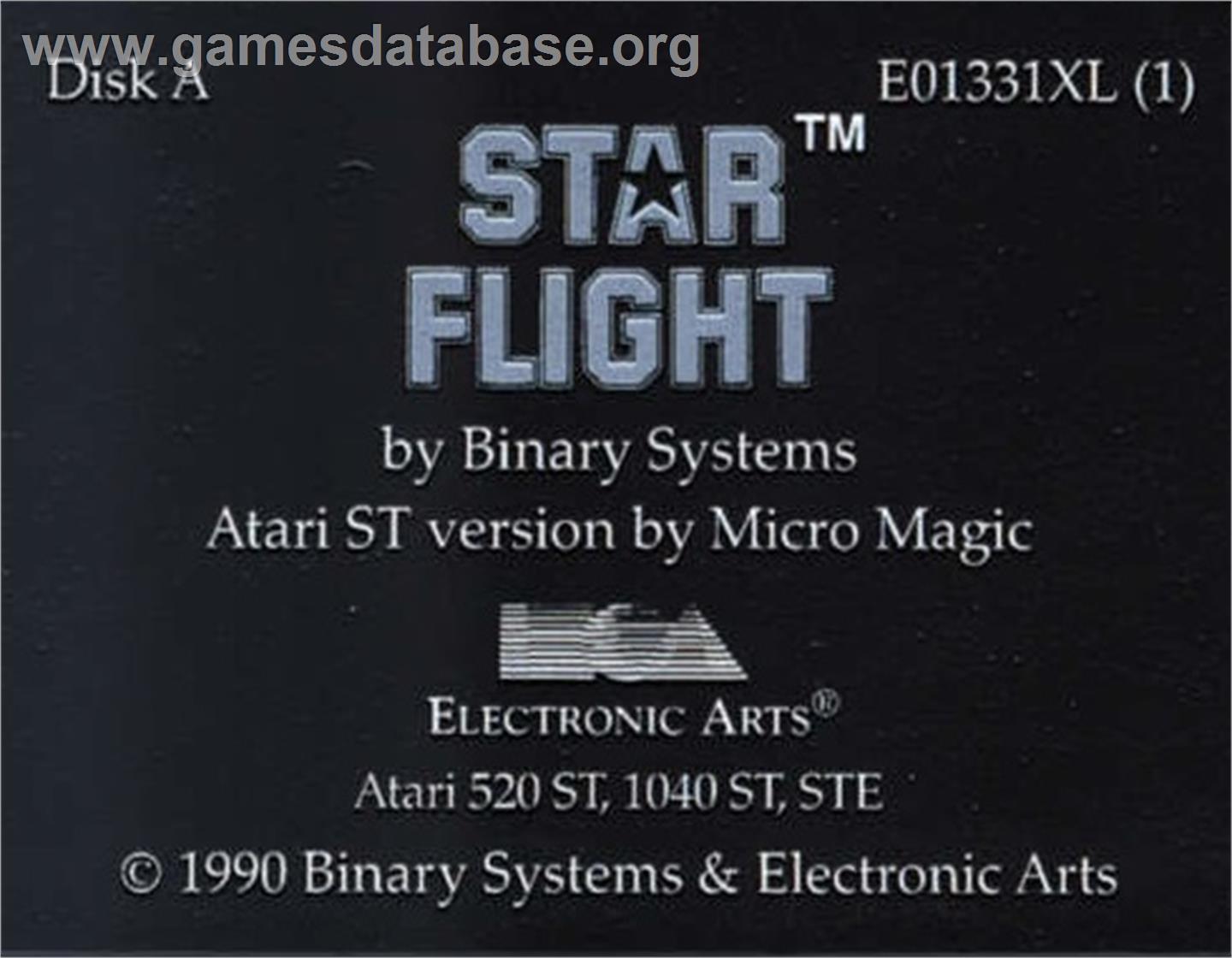 Starflight - Atari ST - Artwork - Cartridge Top