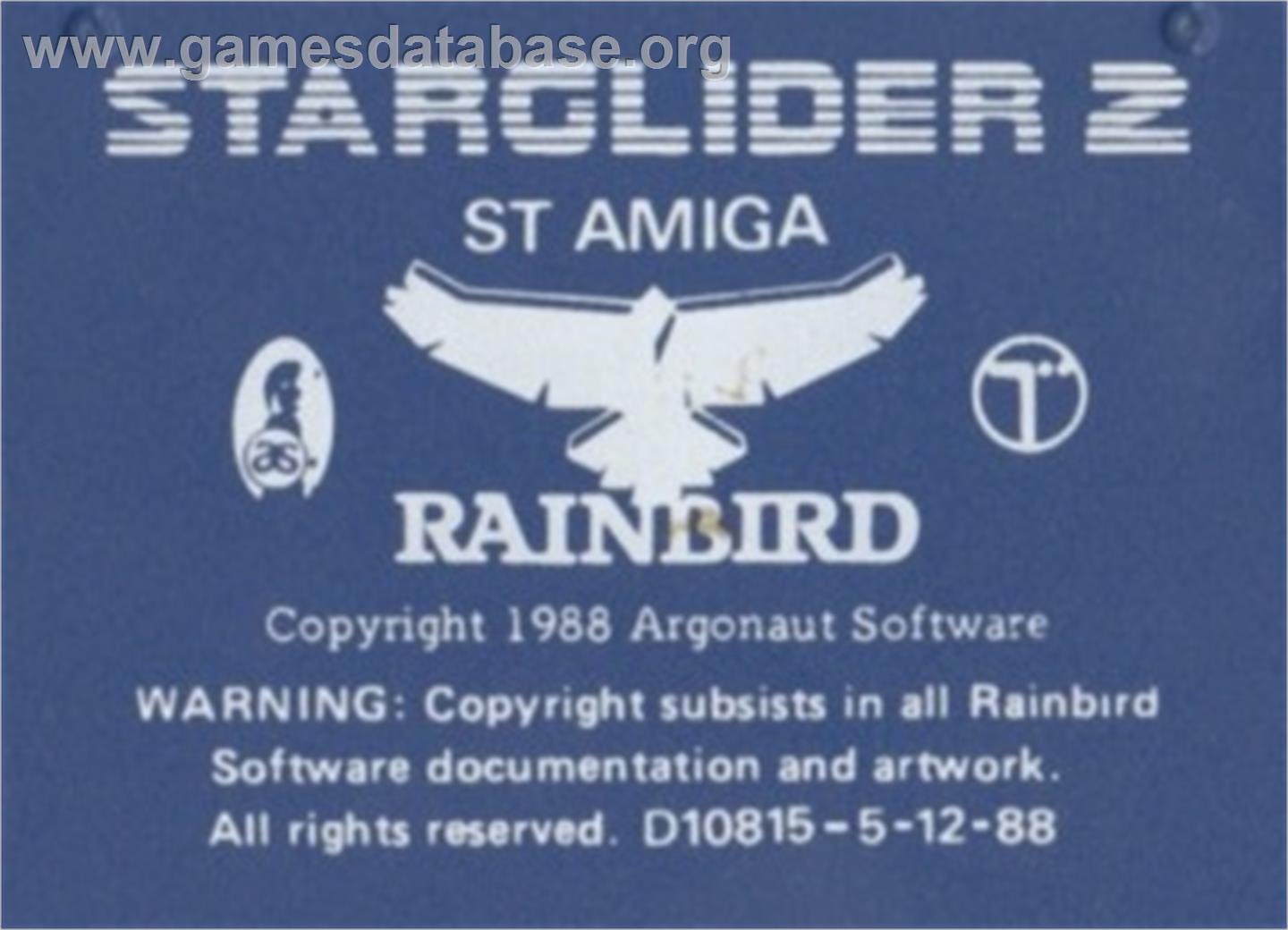 Starglider 2 - Atari ST - Artwork - Cartridge Top