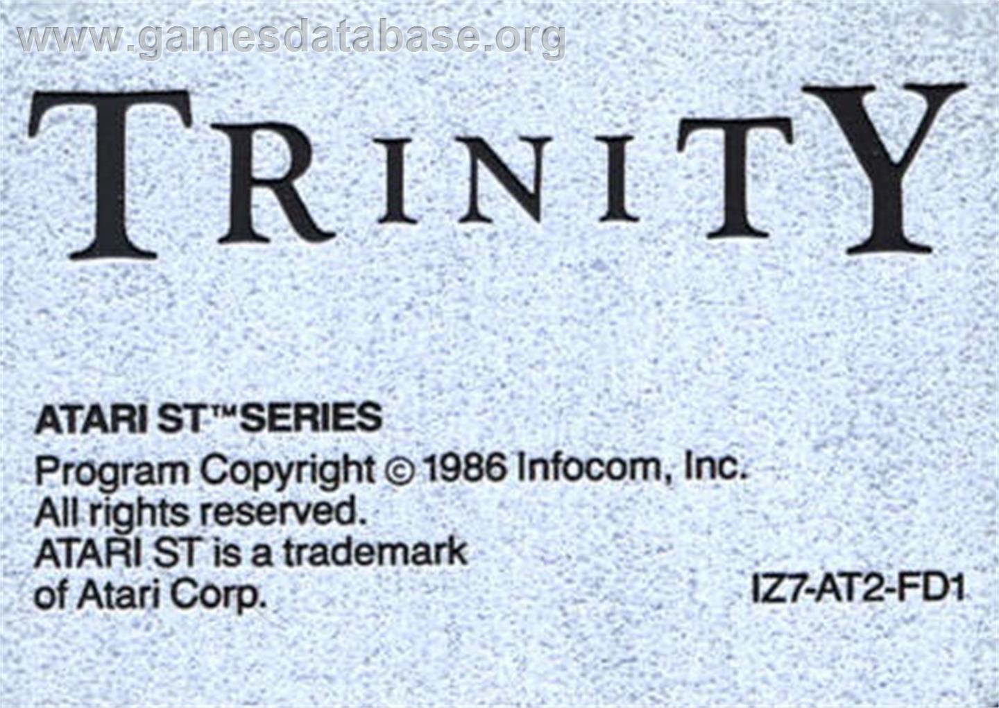 Trinity - Atari ST - Artwork - Cartridge Top