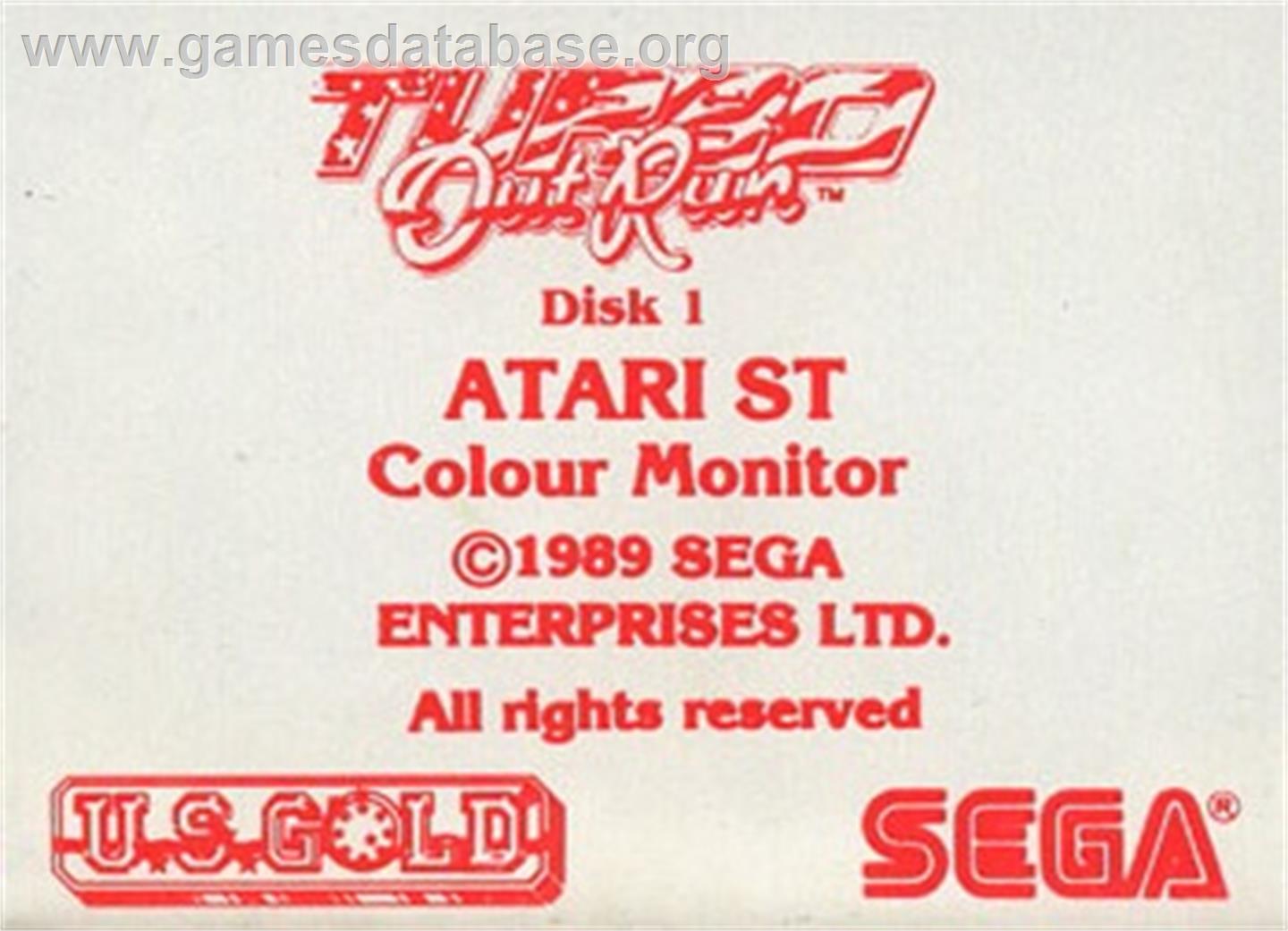 Turbo Out Run - Atari ST - Artwork - Cartridge Top