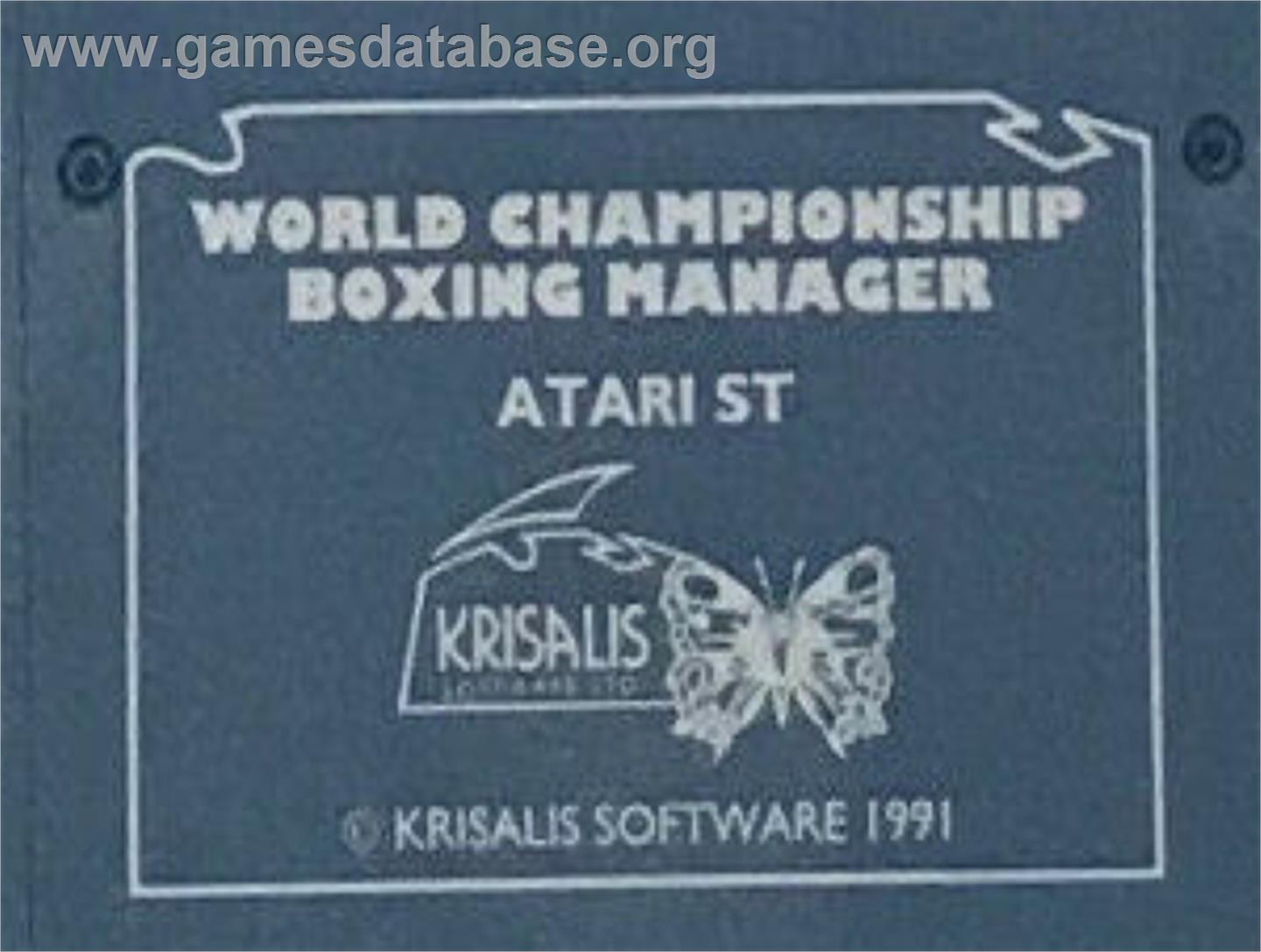 World Championship Boxing Manager - Atari ST - Artwork - Cartridge Top