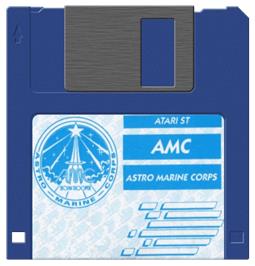 Artwork on the Disc for A.M.C.: Astro Marine Corps on the Atari ST.