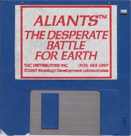 Artwork on the Disc for Aliants - The Desperate Battle For Earth on the Atari ST.