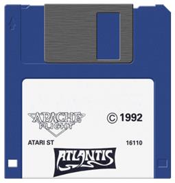 Artwork on the Disc for Apache Flight on the Atari ST.