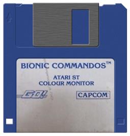 Artwork on the Disc for Bionic Commando on the Atari ST.