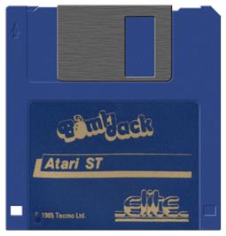 Artwork on the Disc for Bomb Jack on the Atari ST.