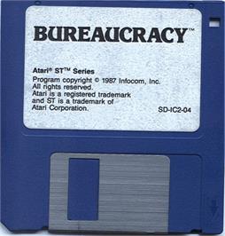 Artwork on the Disc for Bureaucracy on the Atari ST.