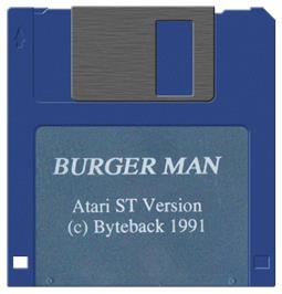 Artwork on the Disc for Burger Man on the Atari ST.