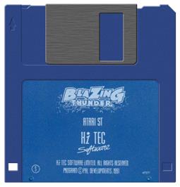Artwork on the Disc for Burning Rubber on the Atari ST.