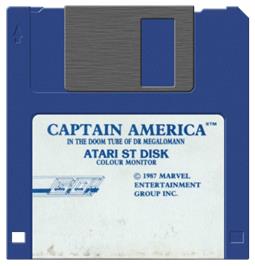 Artwork on the Disc for Captain America In - The Doom Tube Of Dr. Megalomann on the Atari ST.