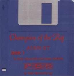 Artwork on the Disc for Champion of the Raj on the Atari ST.