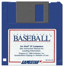 Artwork on the Disc for Championship Baseball on the Atari ST.