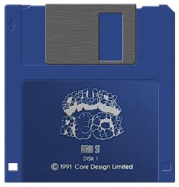 Artwork on the Disc for Chuck Rock on the Atari ST.
