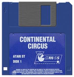 Artwork on the Disc for Continental Circus on the Atari ST.