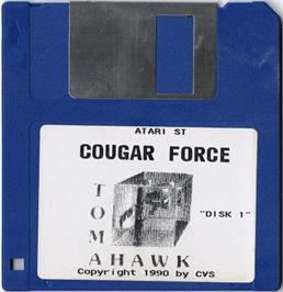 Artwork on the Disc for Cougar Force on the Atari ST.