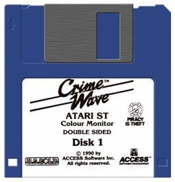 Artwork on the Disc for Crime Wave on the Atari ST.