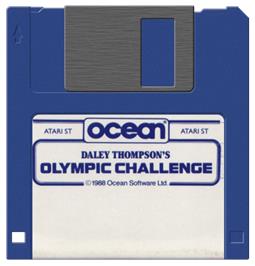 Artwork on the Disc for Daley Thompson's Olympic Challenge on the Atari ST.