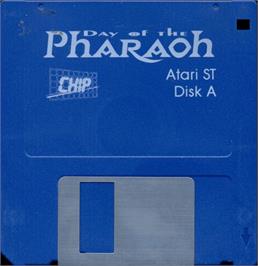 Artwork on the Disc for Day Of The Pharaoh on the Atari ST.