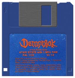 Artwork on the Disc for Demoniak on the Atari ST.
