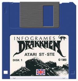 Artwork on the Disc for Drakkhen on the Atari ST.