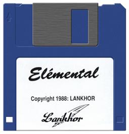 Artwork on the Disc for Elemental on the Atari ST.