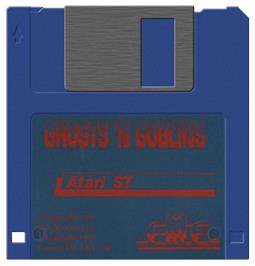 Artwork on the Disc for Ghosts'n Goblins on the Atari ST.