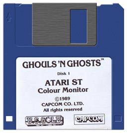 Artwork on the Disc for Ghouls'n Ghosts on the Atari ST.