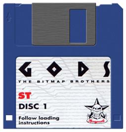 Artwork on the Disc for Gods on the Atari ST.