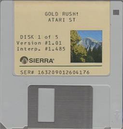 Artwork on the Disc for Gold Rush! on the Atari ST.
