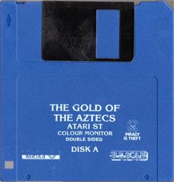Artwork on the Disc for Gold of the Aztecs on the Atari ST.