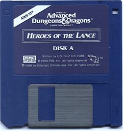 Artwork on the Disc for Heroes Of The Lance on the Atari ST.