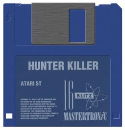 Artwork on the Disc for Hunter Killer on the Atari ST.