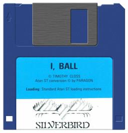 Artwork on the Disc for I, Ball on the Atari ST.
