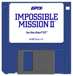 Artwork on the Disc for Impossible Mission 2 on the Atari ST.